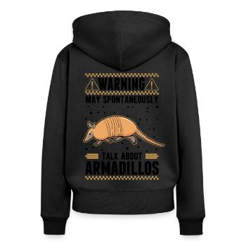 May spontaneously talk about Armadillos - Women's Premium Organic Zip Hoodie - black - Back - Julia (174cm)