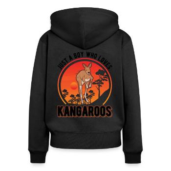 Australian Kangaroo Young Kangaroo - Women's Premium Organic Zip Hoodie - black - Back - Julia (174cm)