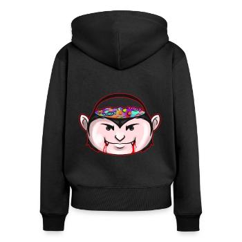 Sweets Bucket Scary Vampire Collecting On - Frauen Premium Bio Zip Hoodie - Schwarz - Hinten - Julia (174cm)