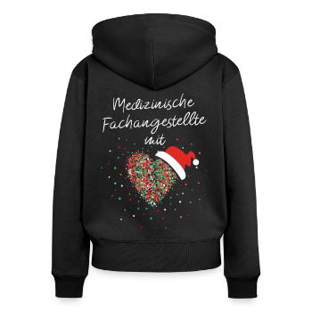 MFA mit viel Herz Nikolausmütze Weihnachtsgeschenk - Frauen Premium Bio Zip Hoodie - Schwarz - Hinten - Julia (174cm)