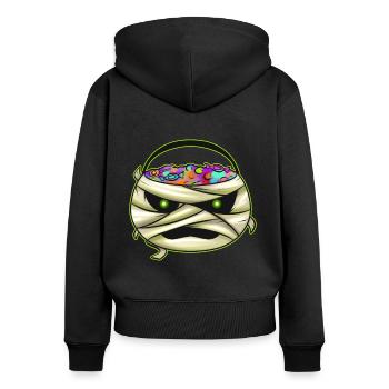 Sweets Bucket Scary Mummy Sweets Collecting On - Frauen Premium Bio Zip Hoodie - Schwarz - Hinten - Julia (174cm)