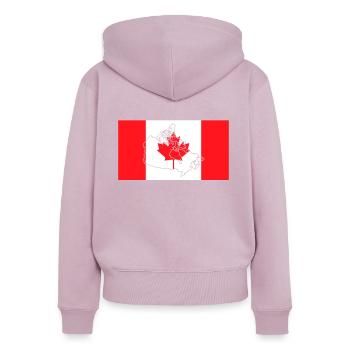 Canada - Sweat à capuche zippé Premium bio Femme - rose poudré - Dos - Julia (174cm)