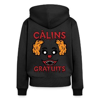 Câlins Gratuits Clown Terrifiant - Sweat à capuche zippé Premium bio Femme - noir - Dos - Julia (174cm)