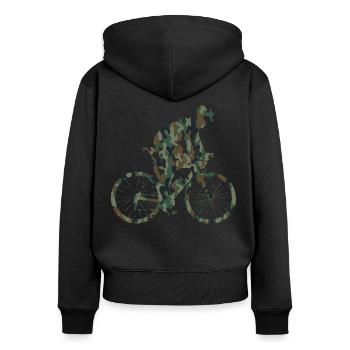 Drôle de vélo de route à vélo - Sweat à capuche zippé Premium bio Femme - noir - Dos - Julia (174cm)