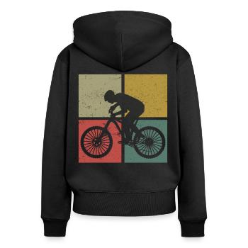 Enduro VTT VTT Équitation - Sweat à capuche zippé Premium bio Femme - noir - Dos - Julia (174cm)