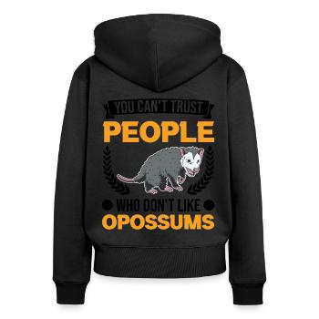 Opossum Gift Possum Pouch Rat - Women's Premium Organic Zip Hoodie - black - Back - Julia (174cm)