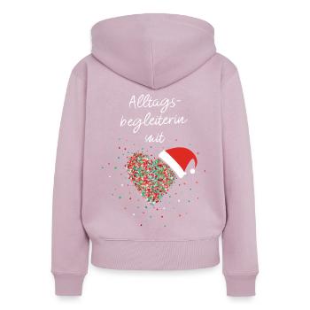 Alltagsbegleiterin Sozialer Beruf Heiligabend - Frauen Premium Bio Zip Hoodie - Altrosa - Hinten - Julia (174cm)