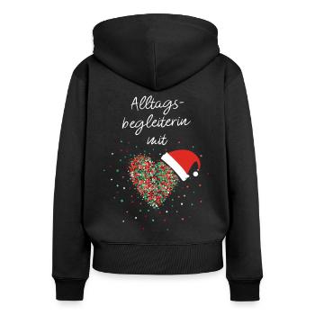 Alltagsbegleiterin Sozialer Beruf Heiligabend - Frauen Premium Bio Zip Hoodie - Schwarz - Hinten - Julia (174cm)