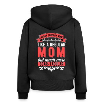 Heart Surgery Mother Heart Transplant - Women's Premium Organic Zip Hoodie - black - Back - Julia (174cm)