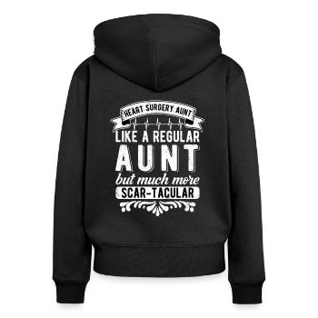 Heart surgery Aunt Heart Transplant - Women's Premium Organic Zip Hoodie - black - Back - Julia (174cm)