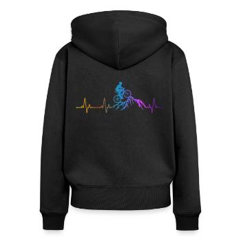 Drôle de vélo de route à vélo - Sweat à capuche zippé Premium bio Femme - noir - Dos - Julia (174cm)