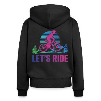 Enduro VTT VTT Équitation - Sweat à capuche zippé Premium bio Femme - noir - Dos - Julia (174cm)