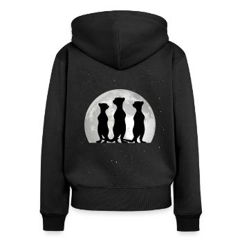 Suricate Lune Suricate - Sweat à capuche zippé Premium bio Femme - noir - Dos - Julia (174cm)