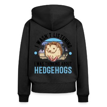 Hedgehog Liehbaber spiny organ - Women's Premium Organic Zip Hoodie - black - Back - Julia (174cm)