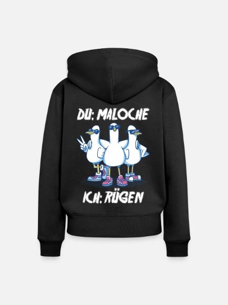 Ostsee Tauben Rügen - Frauen Premium Bio Zip Hoodie - Schwarz