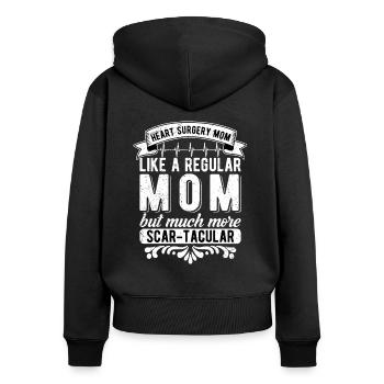 Heart Surgery Mother Heart Transplant - Women's Premium Organic Zip Hoodie - black - Back - Julia (174cm)