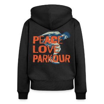 Parkour Free Running Traceur - Women's Premium Organic Zip Hoodie - black - Back - Julia (174cm)