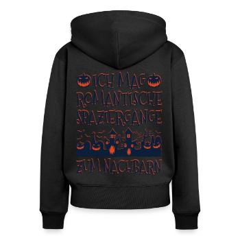 Halloween Kostüm Gruselig Romantische Spaziergänge - Frauen Premium Bio Zip Hoodie - Schwarz - Hinten - Julia (174cm)
