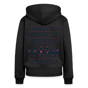 Romantische Spaziergänge Halloween Kostüm Lustig - Frauen Premium Bio Zip Hoodie - Schwarz - Hinten - Julia (174cm)