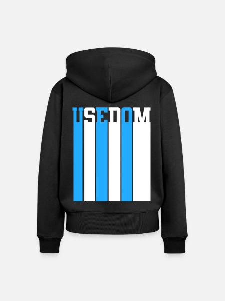 Ostsee Usedom - Frauen Premium Bio Zip Hoodie - Schwarz