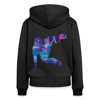 Parkour Free Running Traceur - Women's Premium Organic Zip Hoodie - black - Back - Julia (174cm)