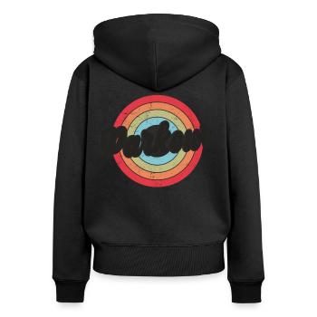 Parkour Free Running Traceur Retro - Sweat à capuche zippé Premium bio Femme - noir - Dos - Julia (174cm)