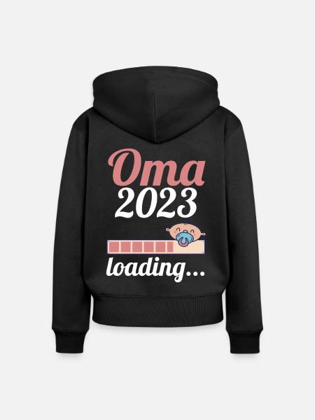 Großmutter 2023 Schwanger Werdende Oma - Frauen Premium Bio Zip Hoodie - Schwarz