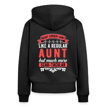 Heart surgery Aunt Heart Transplant - Women's Premium Organic Zip Hoodie - black - Back - Julia (174cm)
