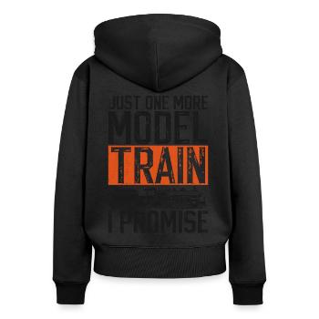 Conducteur de train à vapeur Trainspotting - Sweat à capuche zippé Premium bio Femme - noir - Dos - Julia (174cm)