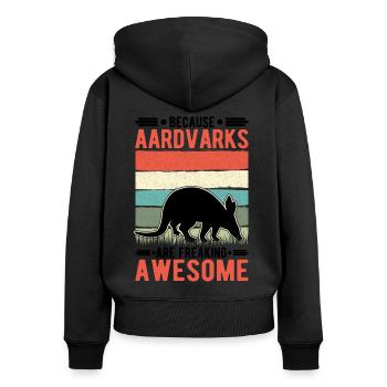 Parce que les Aardvarks sont des aardvarks impressionnants - Sweat à capuche zippé Premium bio Femme - noir - Dos - Julia (174cm)
