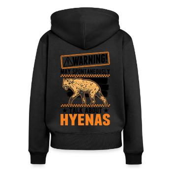 Peut parler spontanément de Hyènes Hyène - Sweat à capuche zippé Premium bio Femme - noir - Dos - Julia (174cm)