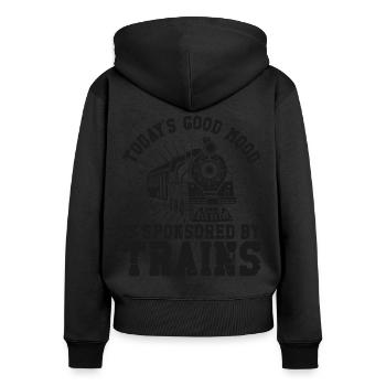 Steam Train Driver Trainspotting - Frauen Premium Bio Zip Hoodie - Schwarz - Hinten - Julia (174cm)