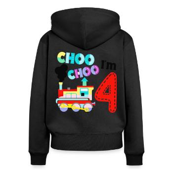 Conducteur de train à vapeur Trainspotting - Sweat à capuche zippé Premium bio Femme - noir - Dos - Julia (174cm)