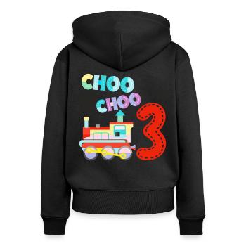 Conducteur de train à vapeur Trainspotting - Sweat à capuche zippé Premium bio Femme - noir - Dos - Julia (174cm)