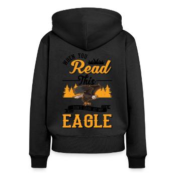 Golden Eagle Gift Eagle Breeding Falconer Eagle - Women's Premium Organic Zip Hoodie - black - Back - Julia (174cm)