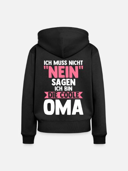 Großmutter Großmama Omi Oma - Frauen Premium Bio Zip Hoodie - Schwarz