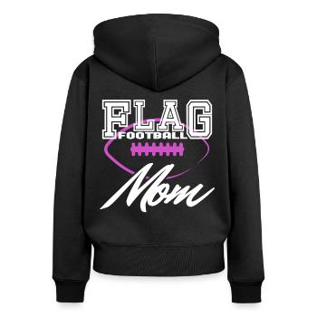 Flag Football Mom Mama Mutter Frauen - Frauen Premium Bio Zip Hoodie - Schwarz - Hinten - Julia (174cm)
