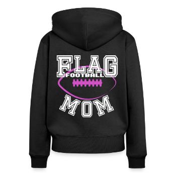 Flag Football Mom Mama Mutter Frauen - Frauen Premium Bio Zip Hoodie - Schwarz - Hinten - Julia (174cm)
