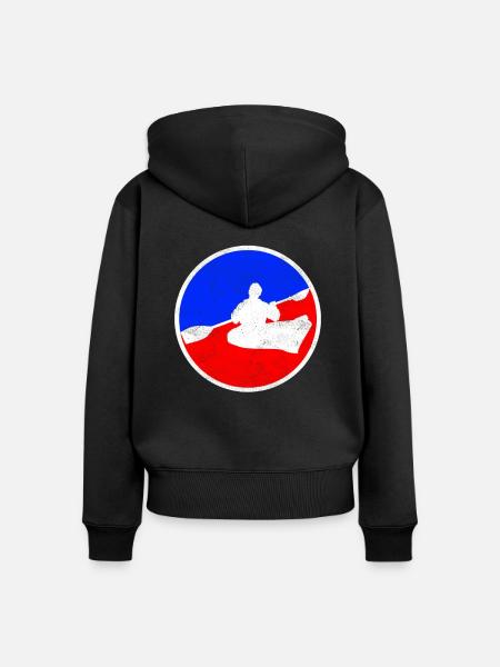 Kanusport Logo - Frauen Premium Bio Zip Hoodie - Schwarz