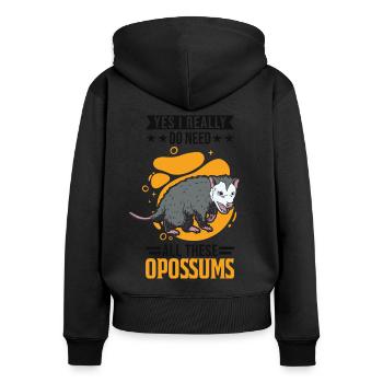 Opossum Cadeau Marsupial Opossum - Sweat à capuche zippé Premium bio Femme - noir - Dos - Julia (174cm)