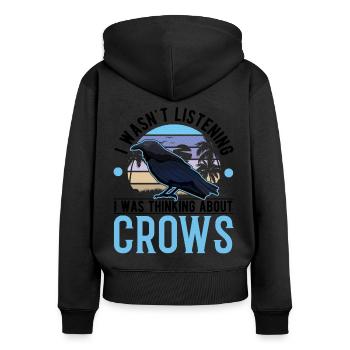 Crow Gift Crow Raven Beetle Breeder - Women's Premium Organic Zip Hoodie - black - Back - Julia (174cm)