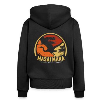 Masai Mara Nationalreservat Kenia Serengeti Wildti - Frauen Premium Bio Zip Hoodie - Schwarz - Hinten - Julia (174cm)