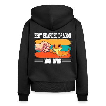 Best Bearded Dragon Mom Ever Lizard Mama Mother - Women's Premium Organic Zip Hoodie - black - Back - Julia (174cm)