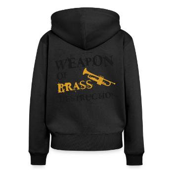 Trumpet Player Vintage Weapon Of - Frauen Premium Bio Zip Hoodie - Schwarz - Hinten - Julia (174cm)