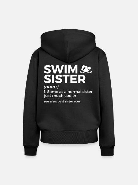 Schwimmer Schwimmen Spruch - Frauen Premium Bio Zip Hoodie - Schwarz