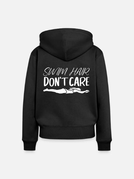 Schwimmer Schwimmen Spruch - Frauen Premium Bio Zip Hoodie - Schwarz