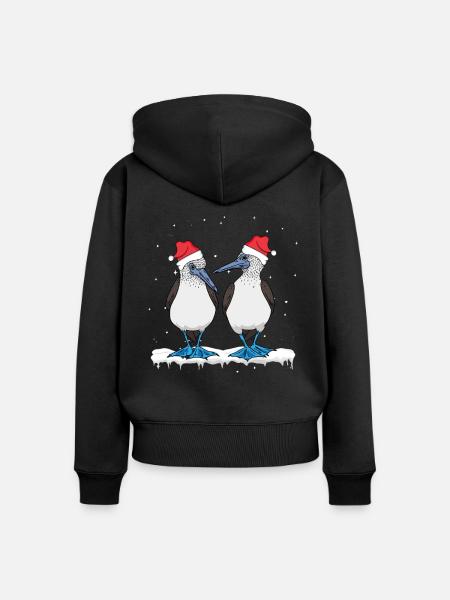 Seevögel Blaufußtölpel - Frauen Premium Bio Zip Hoodie - Schwarz