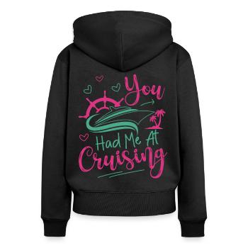 Croisière Vacances Fille que Vous aviez - Sweat à capuche zippé Premium bio Femme - noir - Dos - Julia (174cm)