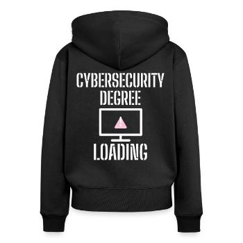 Cybersecurity - IT-Sicherheit Informatiker - Frauen Premium Bio Zip Hoodie - Schwarz - Hinten - Julia (174cm)