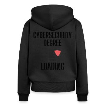Cybersecurity - IT-Sicherheit Informatiker - Frauen Premium Bio Zip Hoodie - Schwarz - Hinten - Julia (174cm)